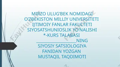 satsiologik tadqiqotlar tushunchasi, uni tashkil etish, o‘tkazish dasturi — PPTX
