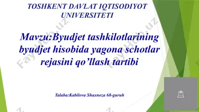 budjet hisobi — PPTX