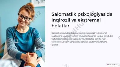 salomatlik psixologiyasida inqirozli va ekstremal holatlar — PPTX