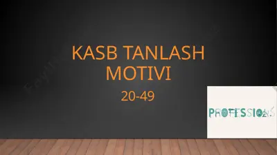 kasb tanlash motivi — PPTX