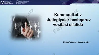 kommunikativ strategiyalar boshqaruv vositasi sifatida — PPTX