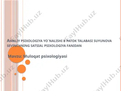 muloqat psixologiyasi — PPTX
