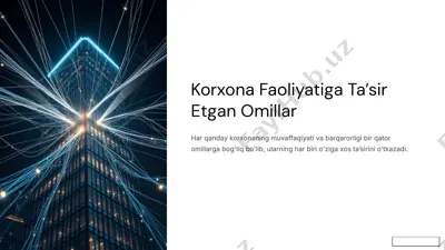 korxona faoliyatiga ta’sir etgan omillar — PPTX