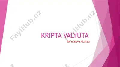 kripta valyuta — PPTX