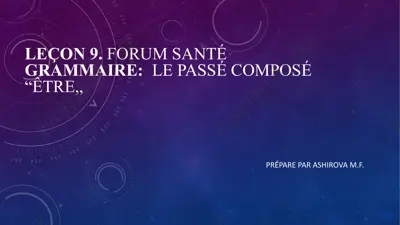 leçon 9. forum santé — PPTX