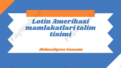 lotin amerikasi mamlakatlari talim tizimi — PPTX