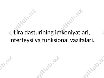 lira dasturi — PPTX