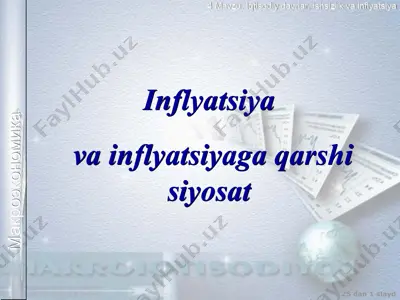 inflyatsiya va inflyatsiyaga qarshi siyosat — PPT