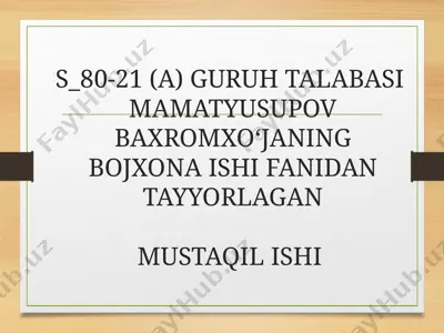 bojxona qiymatining mohiyati va ahamiyati — PPTX