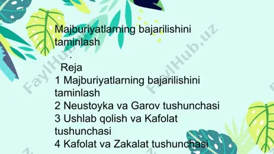 majburiyatlarning bajarilishini taminlash — PPTX