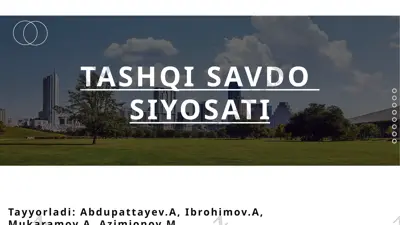tashqi savdo siyosati — PPTX