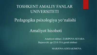 amaliyot hisoboti — PPTX