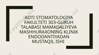 ildiz kanalini ishchi uzunligini aniqlash usullari — PPTX