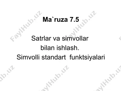 satrlar va simvollar bilan ishlash — PPTX