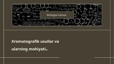 xromatografik usullar va ularning mohiyati — PPTX