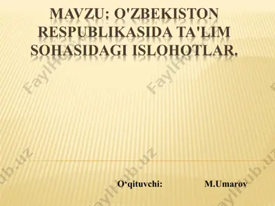 kadrlar tayyorlash milliy dasturi — PPT
