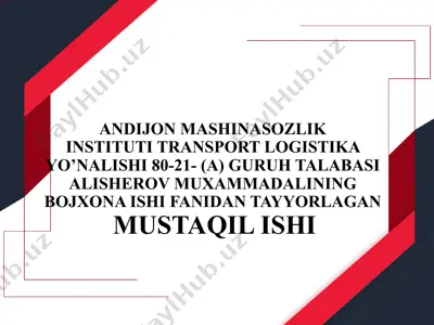bojxona ishi va uning tarkibiy tuzilmasi — PPTX