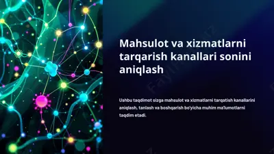mahsulot va xizmatlarni tarqarish kanallari sonini aniqlash — PPTX