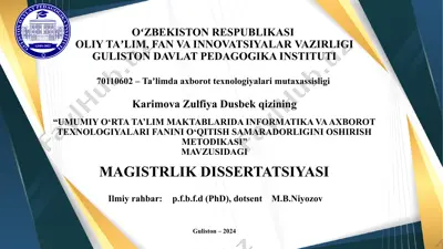 umumiy o‘rta ta’lim maktablarida informatika va axborot texnologiyalari fanini o‘qitish samaradorligini oshirish metodikasi — PPTX
