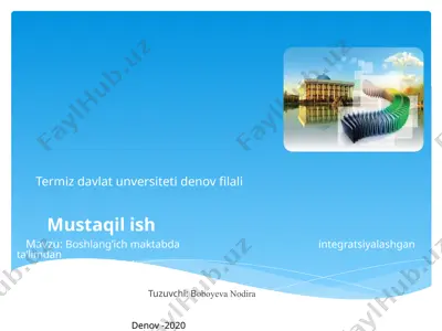boshlang’ich maktabda integratsiyalashgan ta’limdan foydalanish — PPTX