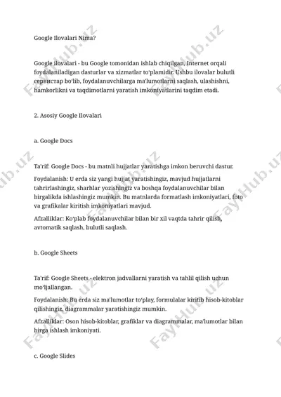 google ilovalari — DOCX