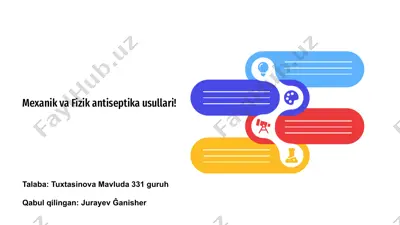 mexanik va fizik antiseptika usullari — PPTX