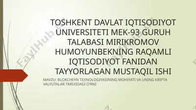 blokcheyn texnologiyasi — PPTX