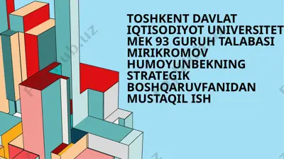 raqobatchilar strategiyasi - mustaqil ish — PPTX