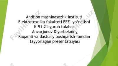 mikroprotsessorli tizimlar — PPTX