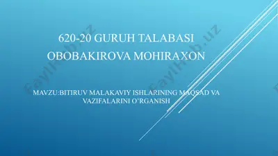 620-20 guruh talabasi obobakirova mohiraxon — PPTX