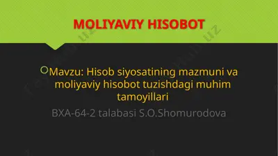 moliyaviy hisobot — PPTX