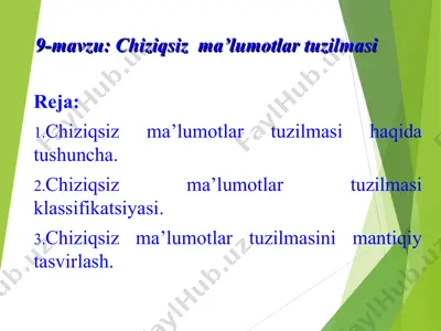 chiziqsiz ma'lumotlar tuzilmasi — PPT
