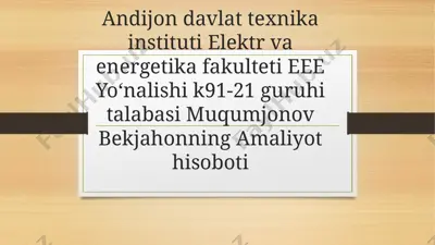 amaliyot hisoboti — PPTX