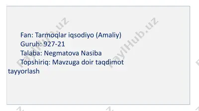 qurilishda ishlab chiqarish aloqalari — PPTX