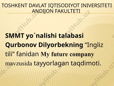 my future company mavzusida taqdimot — PPTX
