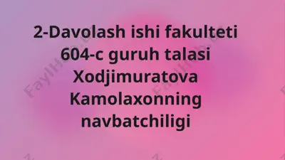 bemorlik tarixi — PPTX