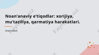 xorijiya harakatlari va tarixi — PPTX