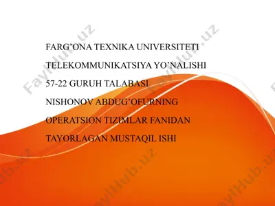 operatsion tizimlarning xavfsizlik tahlili — PPTX