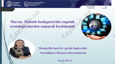 maktab boshqaruvida raqamli texnologiyalardan samarali foydalanish — PPTX