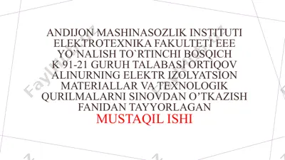 o‘zgaruvchan kuchlanish ta’sirida dielektrik doimiylikni aniqlash — PPTX