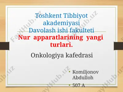 nur apparatlari — PPTX