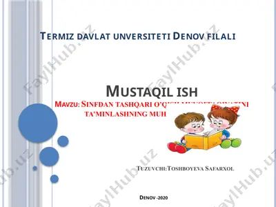 sinfdan tashqari o’qish muvoffaqiyatini ta’minlashning muhim shartlari — PPTX