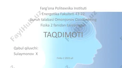 elektrmagnit induksiya hodisasinig faradey-maksvel talqini — PPTX