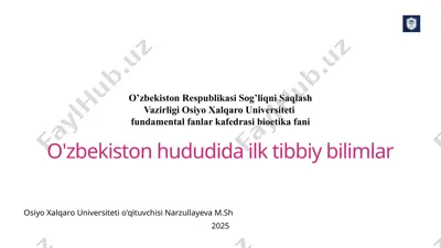 o’zbekiston respublikasi sog’liqni saqlash vazirligi osiyo xalqaro universiteti fundamental fanlar kafedrasi bioetika fani — PPTX