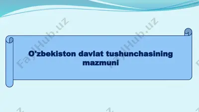 o'zbekiston davlat tushunchasi — PPTX