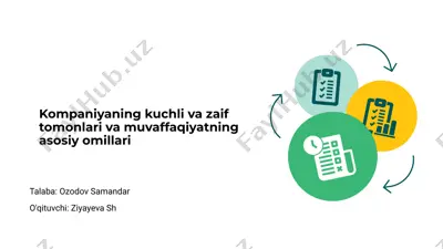 kompaniyaning kuchli va zaif tomonlari — PPTX