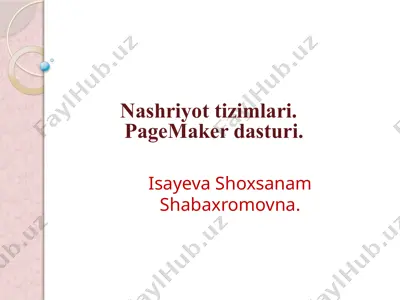 pagemaker dasturi — PPTX