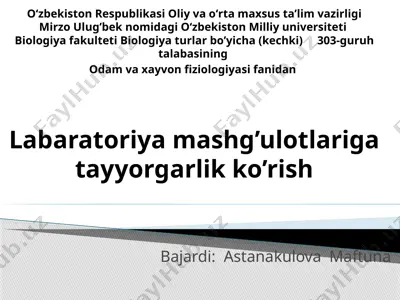 laboratoriyada ishlash qoidalari va texnika xavfsizligi — PPTX