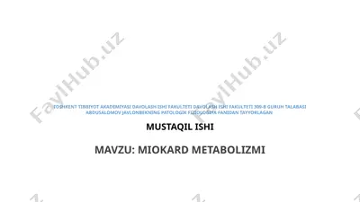 miokard metabolizmi — PPTX