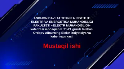 elektr izolyatsiya va kabel texnikasi — PPTX